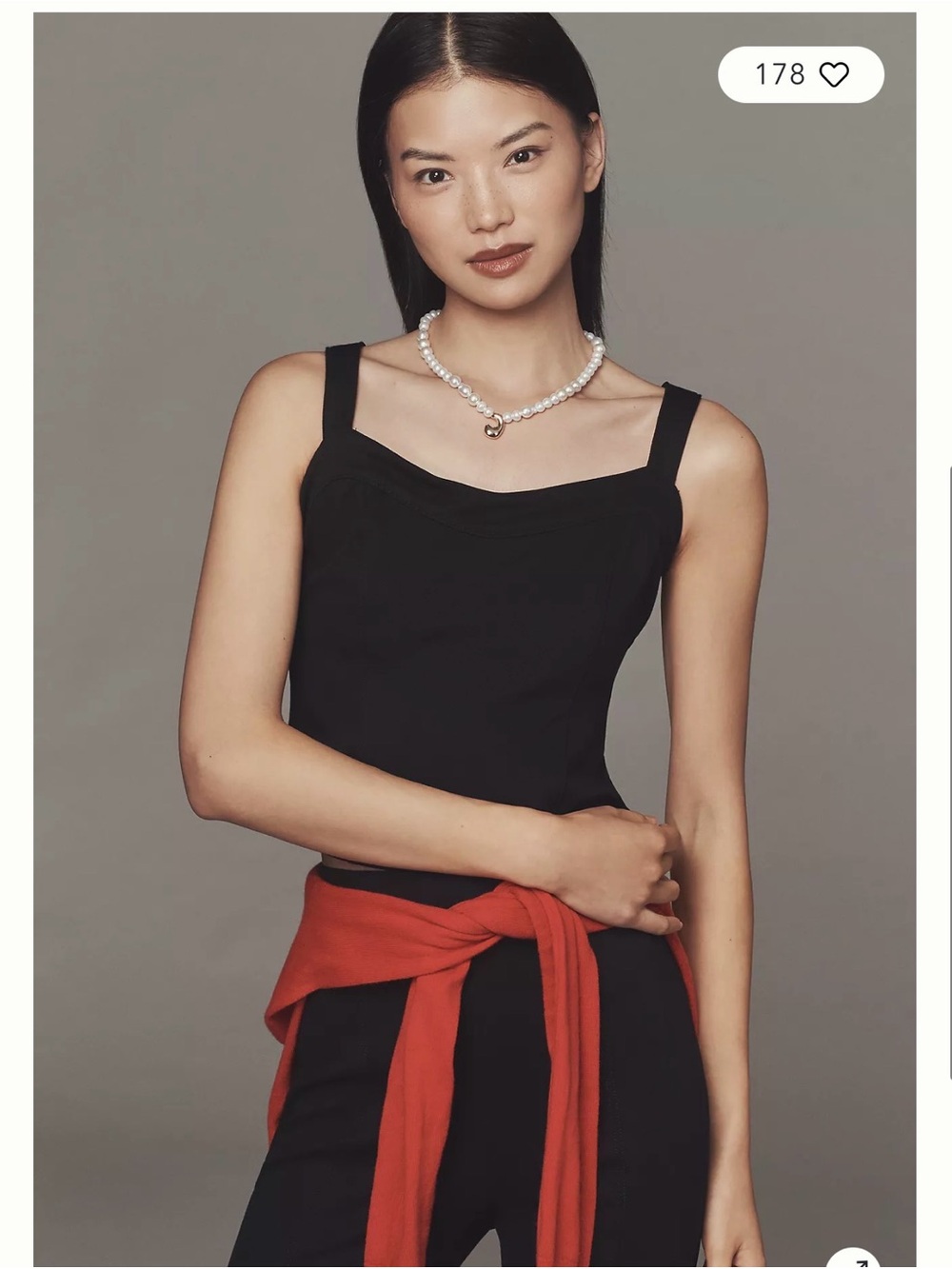 Maeve Black Square neck Camisole Tank